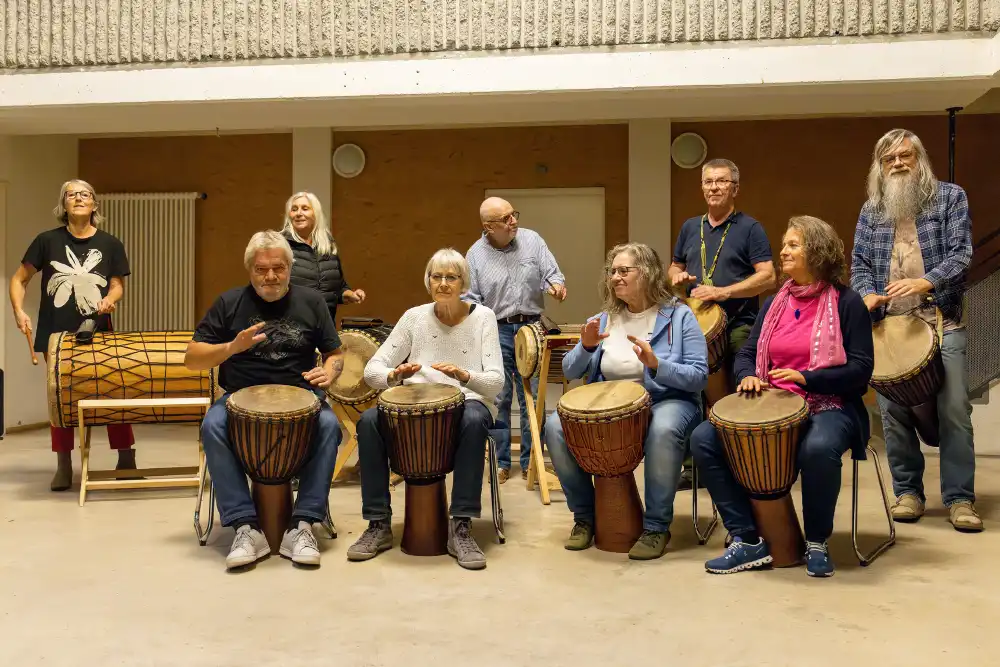 Rätsche . Trommelgruppe . Probe